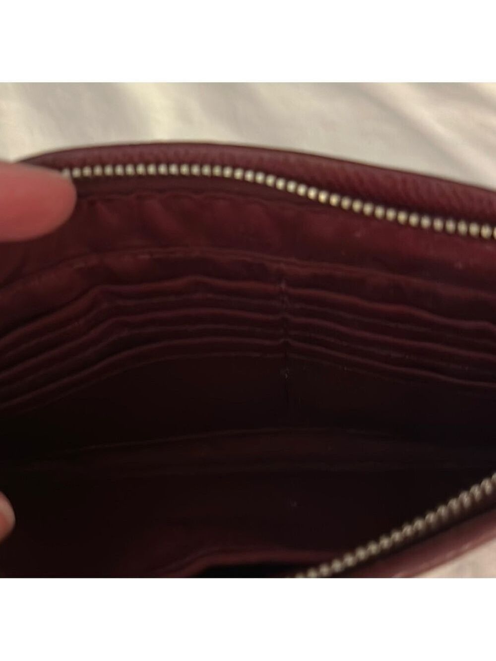 Coach Burgundy Leather Clutch Wristlet - Picture 2 of 9